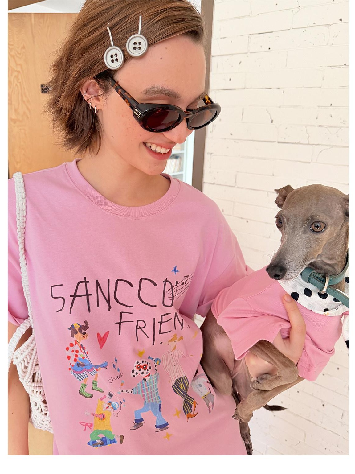 sancco house Cute Print Crewneck Women&