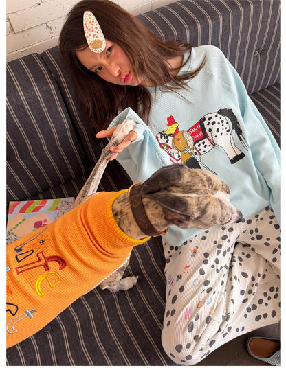 sancco house Cute Puppy Spot Print Women&