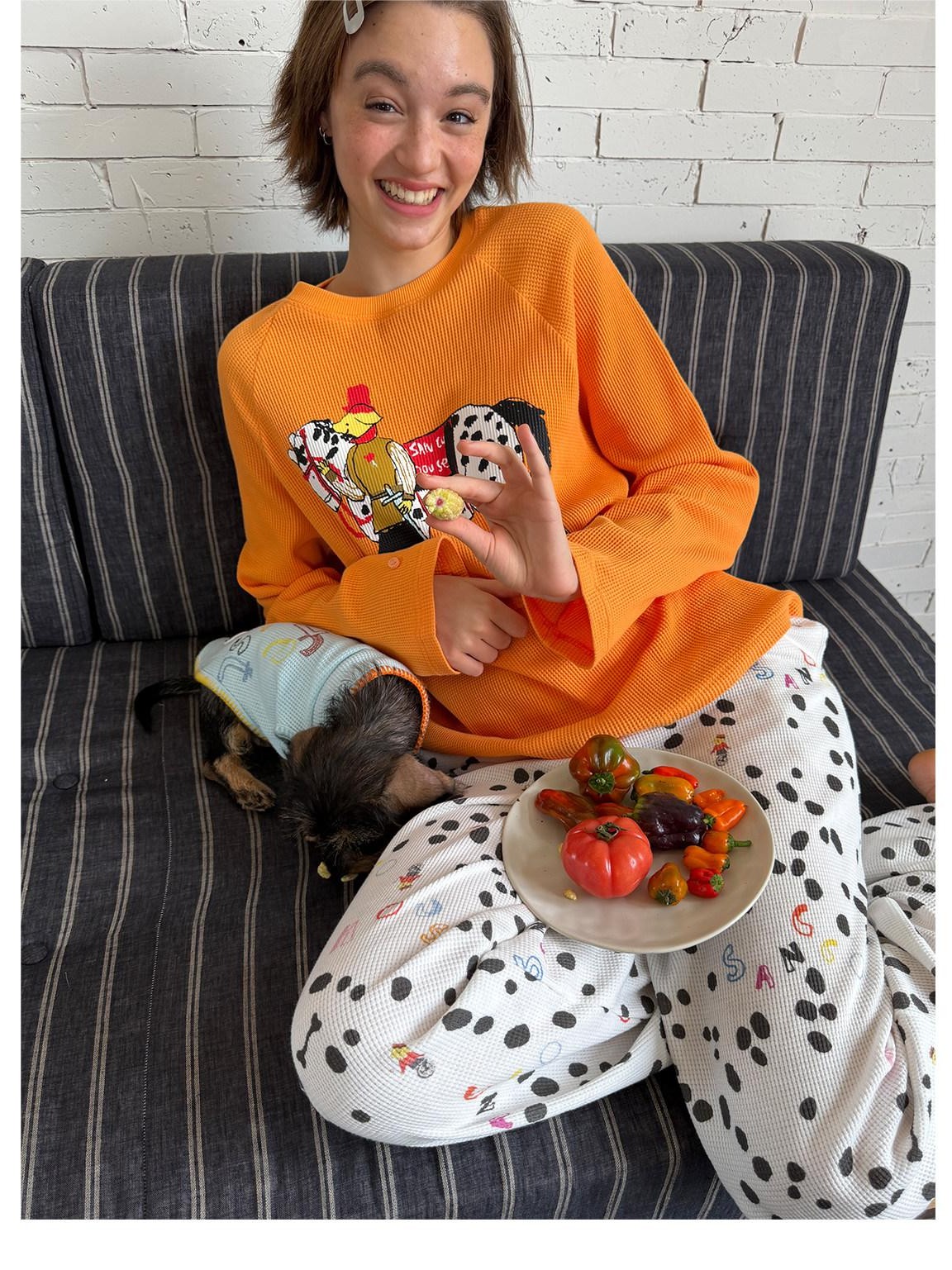 sancco house Cute Puppy Spot Print Women&