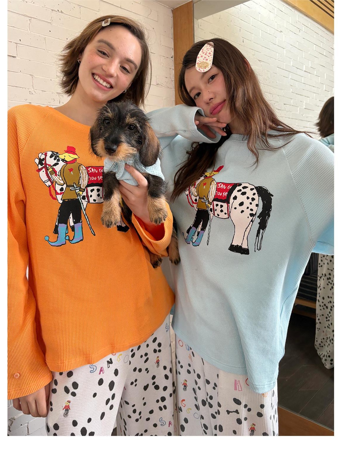 sancco house Cute Puppy Spot Print Women&