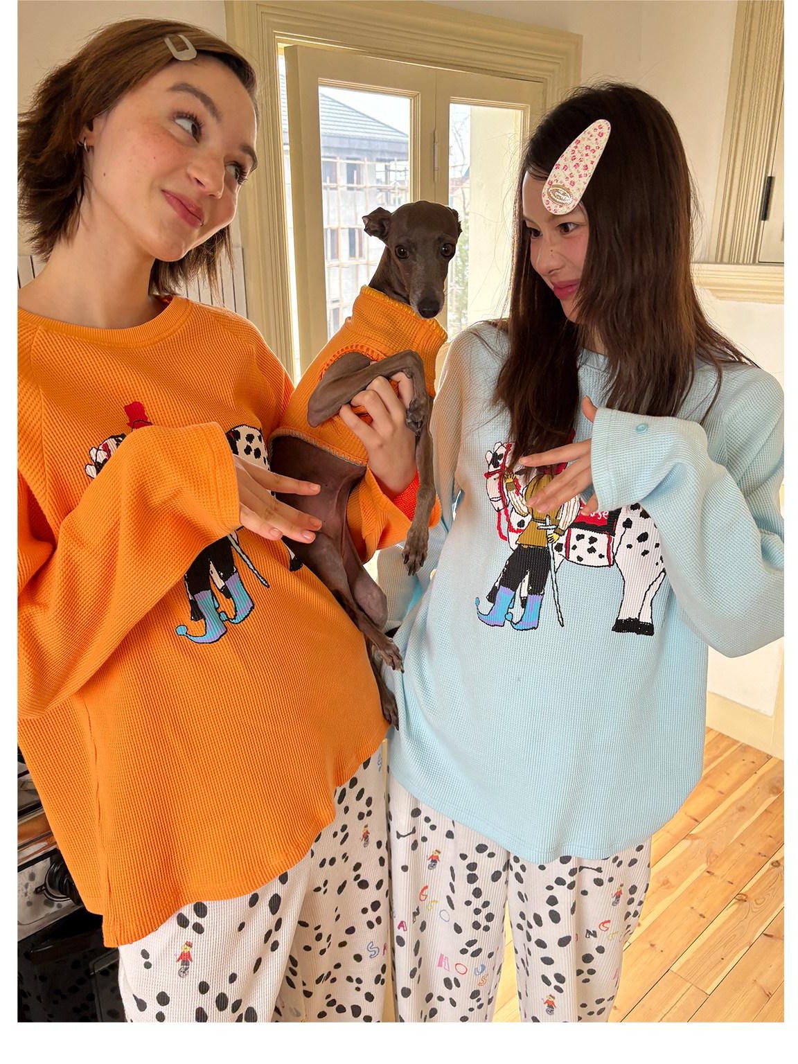 sancco house Cute Puppy Spot Print Women&