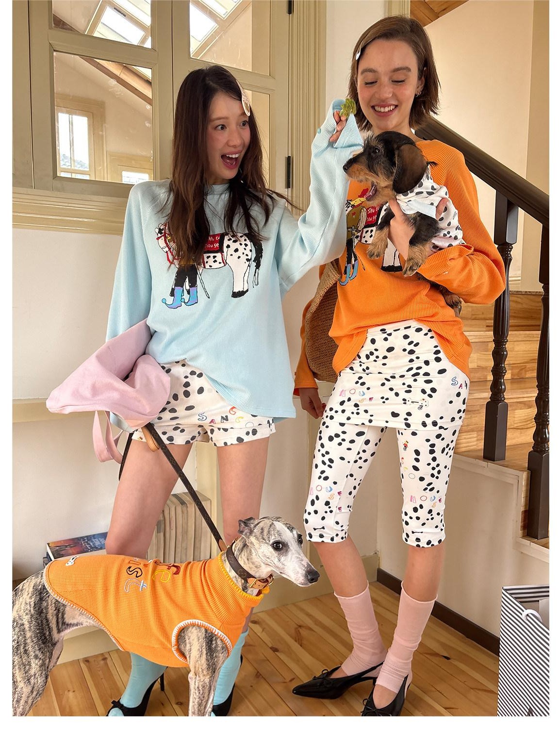 sancco house Cute Puppy Spot Print Women&