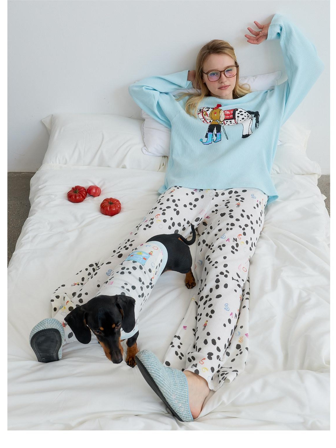 sancco house Cute Puppy Spot Print Women&