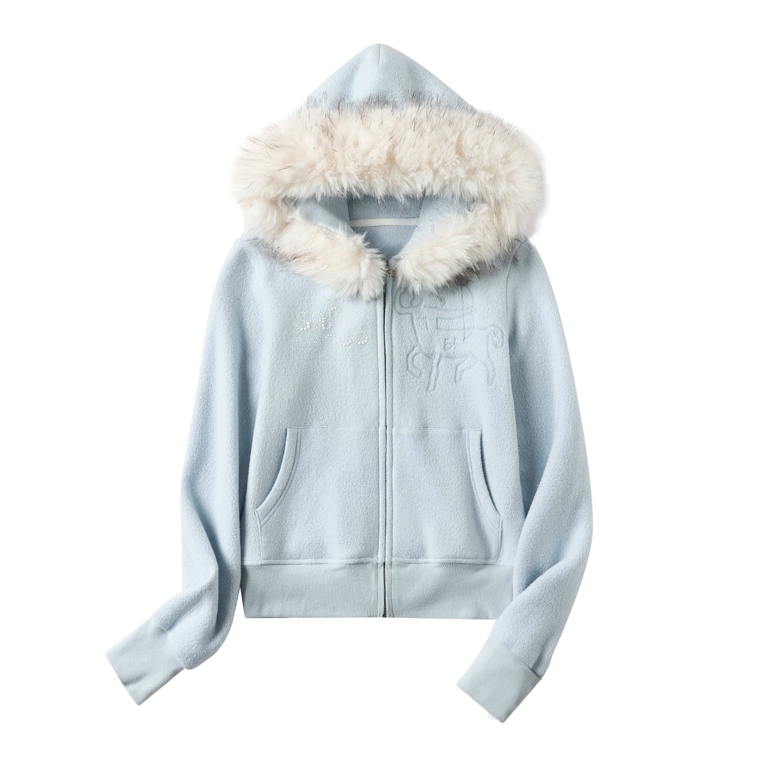 sancco_house_Detachable_Fur_Collar_Hooded_Reversible_Fleece_Women&