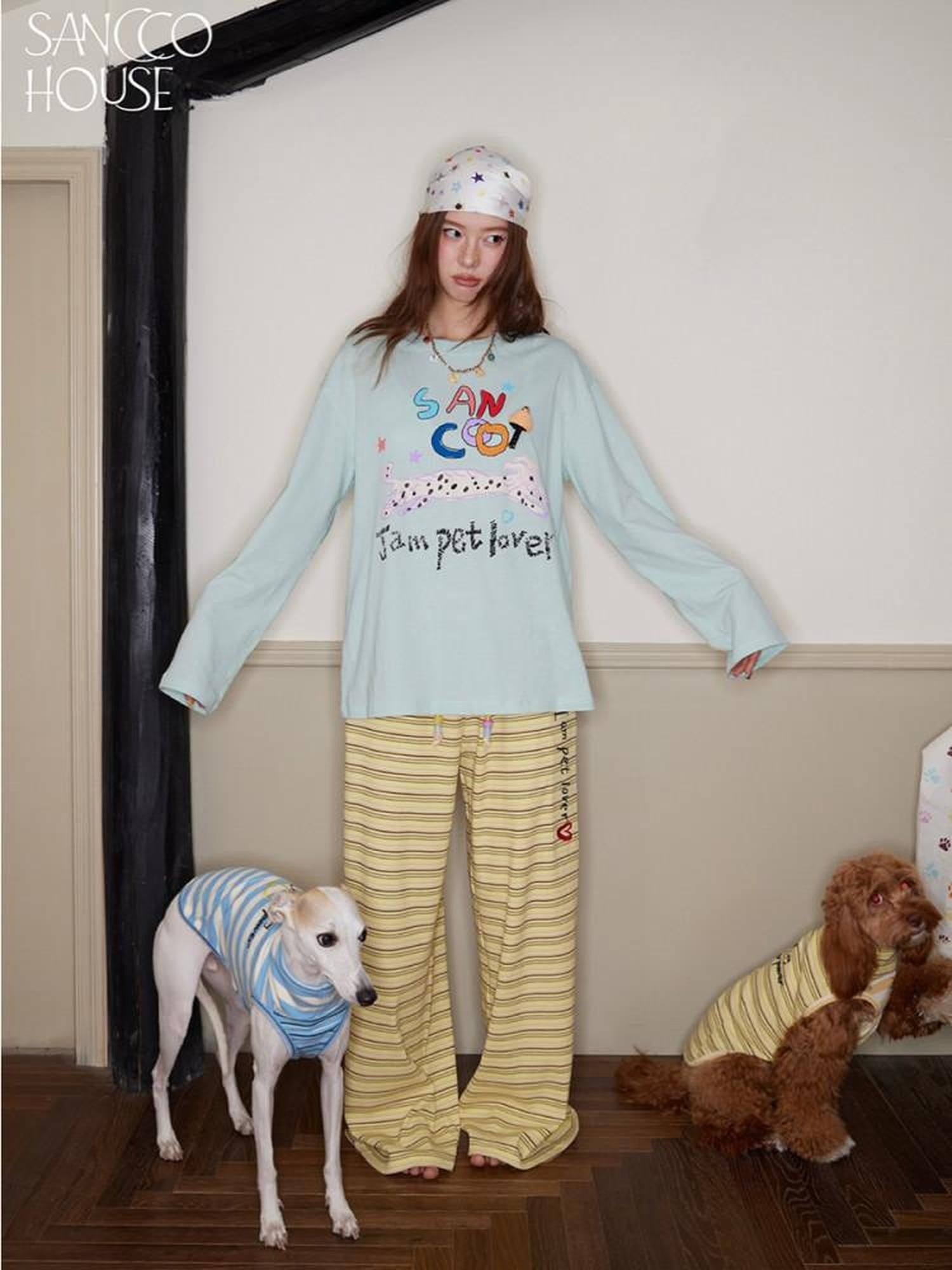 sancco house Dog Print 3d Embellished Women&