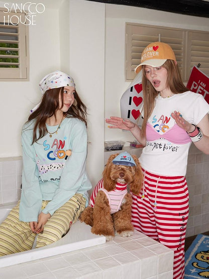 sancco house Dog Print 3d Embellished Women&