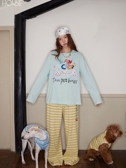 sancco house Dog Print 3d Embellished Women&