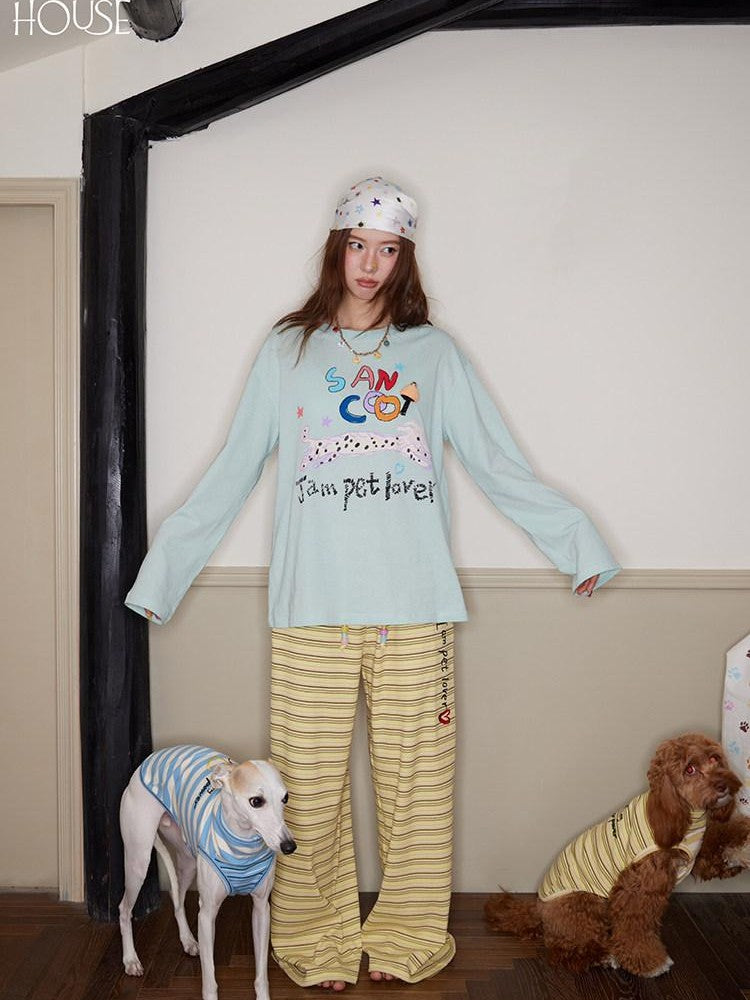sancco house Dog Print 3d Embellished Women&