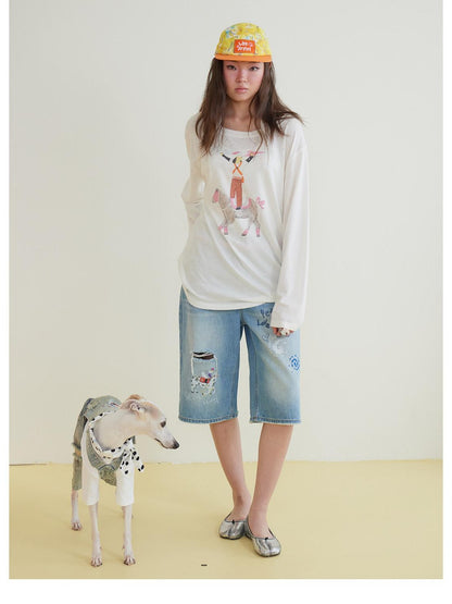 sancco house Embroidered Graffiti Matching Pet Women&