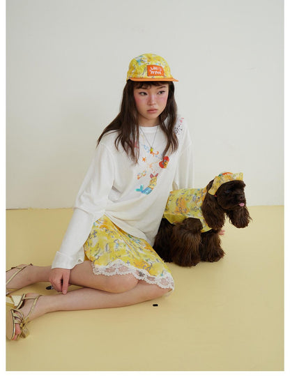sancco house Embroidered Graffiti Matching Pet Women&