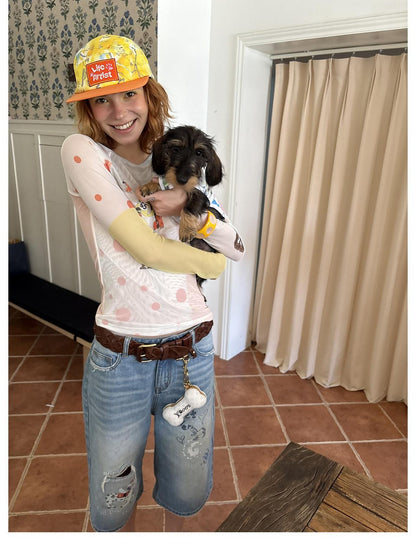 sancco house Embroidered Graffiti Matching Pet Women&