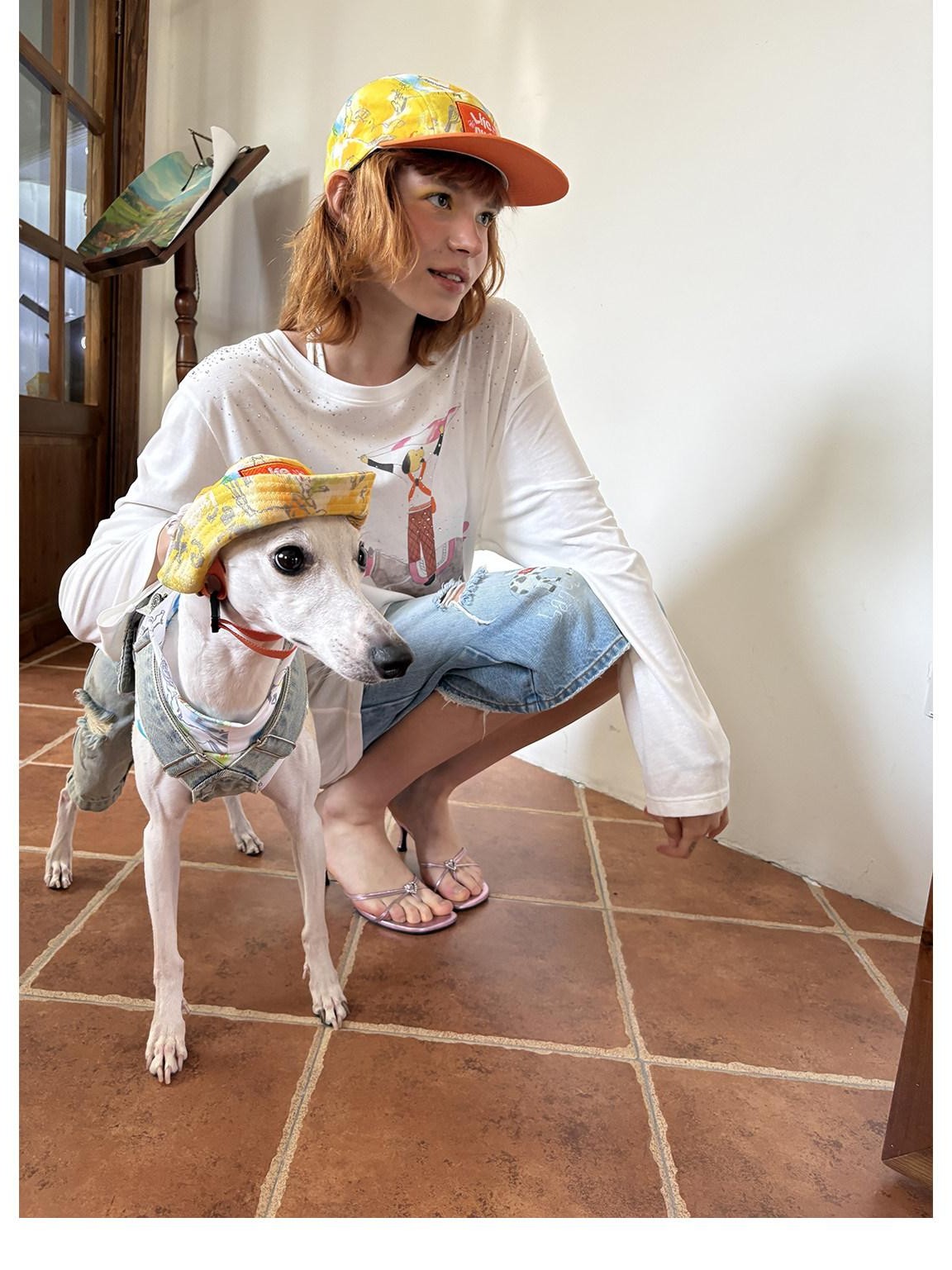 sancco house Embroidered Graffiti Matching Pet Women&