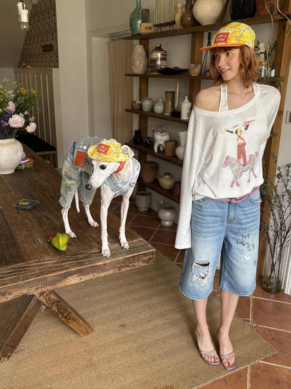 sancco house Embroidered Graffiti Matching Pet Women&