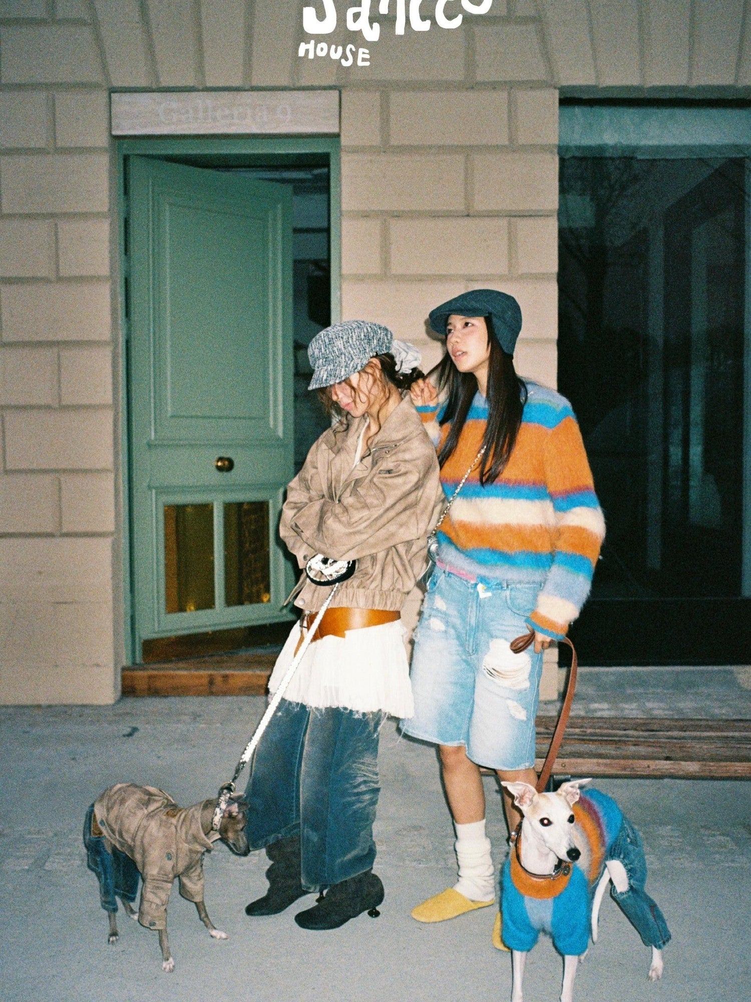 sancco house Fluffy Striped Oversized Knit Women&
