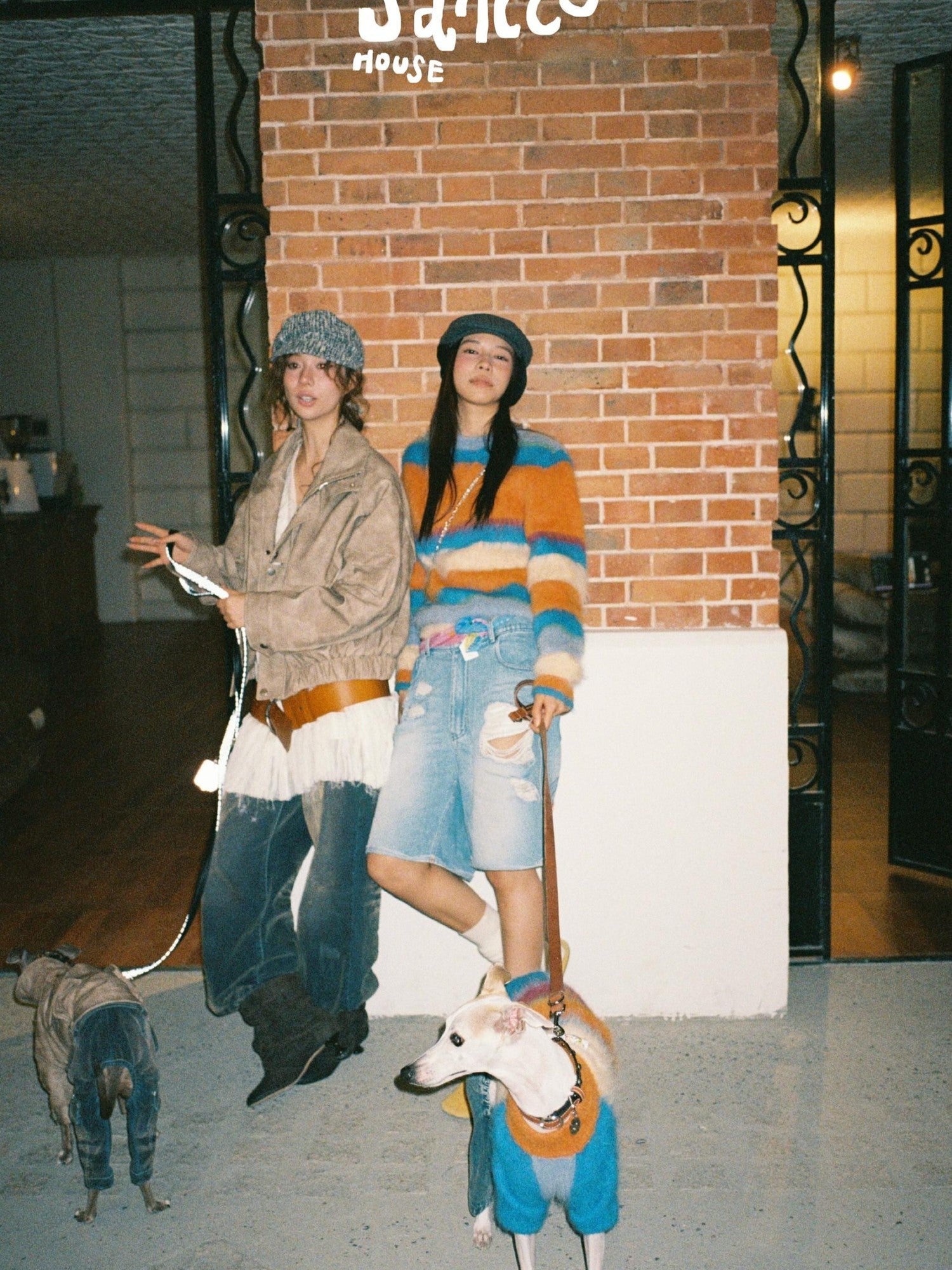 sancco house Fluffy Striped Oversized Knit Women&