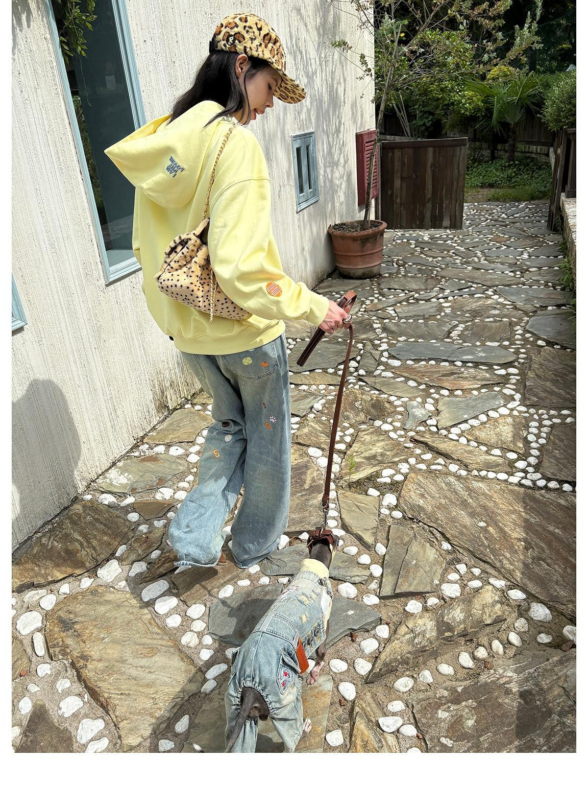 sancco house Fun Sticker Print 3d Embroidery Loose Fit Cotton Women&