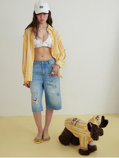sancco house Graffiti Print Halter Tie V-neck Cropped Fitted Women&