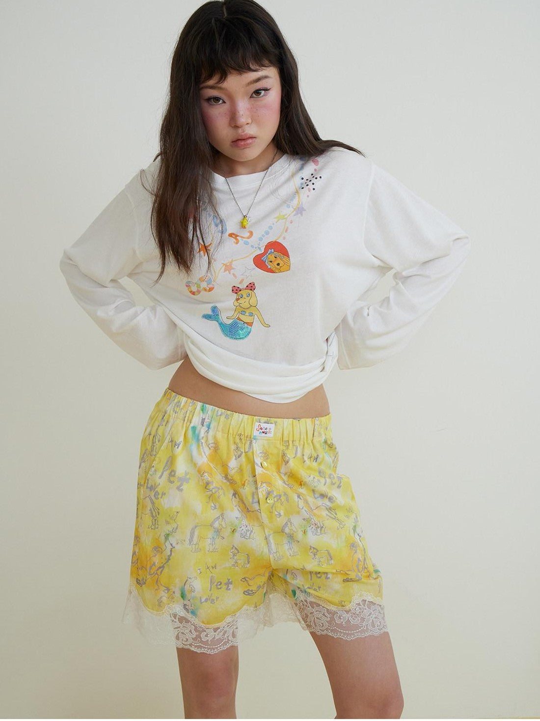 sancco house Graffiti Print Lace Women&