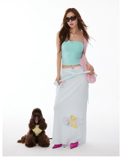 sancco house Heart Kitten Print Lace Trim High Waist Women&