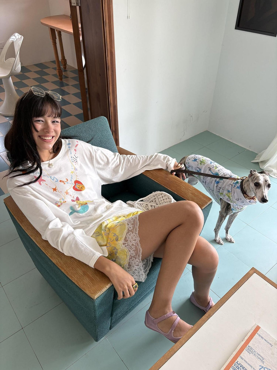 sancco house Mermaid Puppy Sequin Embroidery Women&