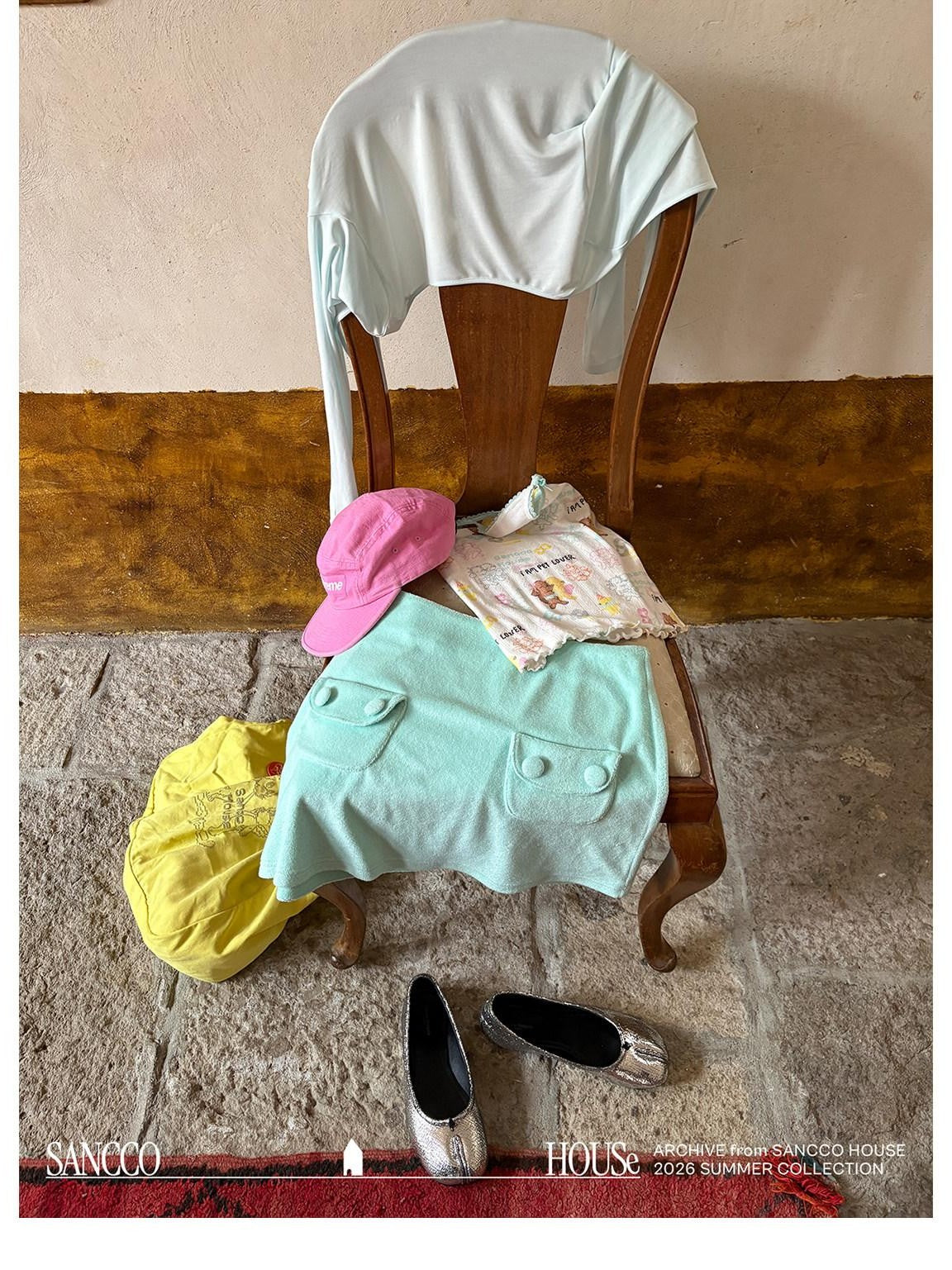 sancco house Mint Green Lightweight Terry Pocket A Line Women&