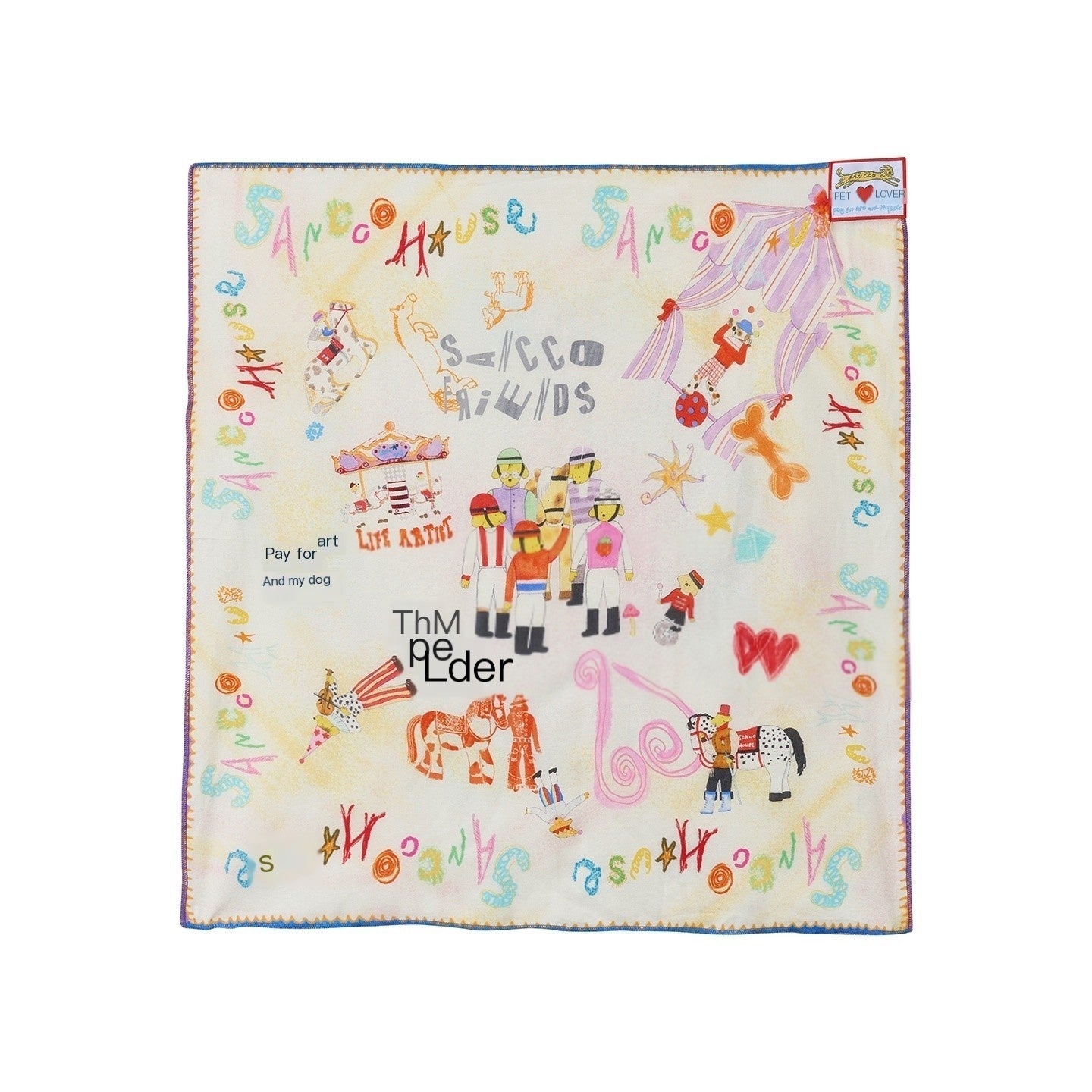 sancco_house_Multicolor_Circus_Puppy_Print_Square_Women&