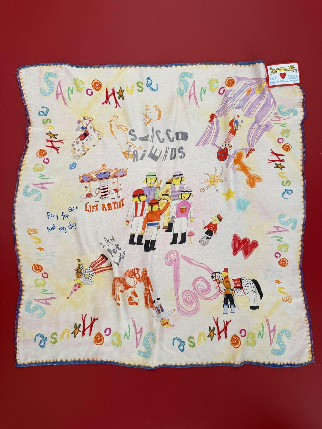 sancco house Multicolor Circus Puppy Print Square Women&