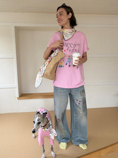 sancco house Multicolor Circus Puppy Print Square Women&