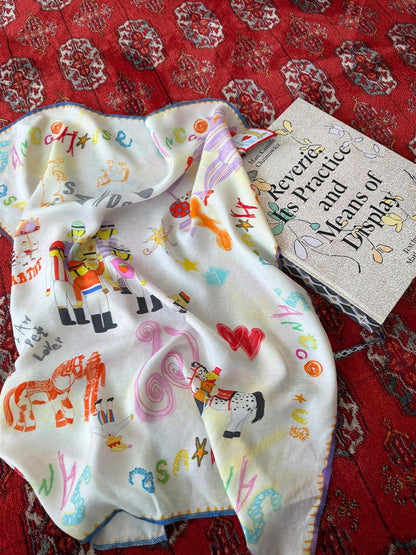 sancco house Multicolor Circus Puppy Print Square Women&