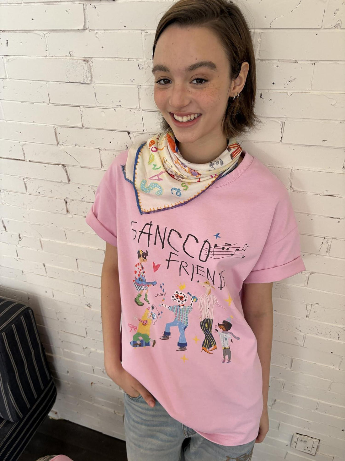 sancco house Multicolor Circus Puppy Print Square Women&