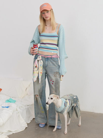 sancco house Multicolor Circus Puppy Print Square Women&