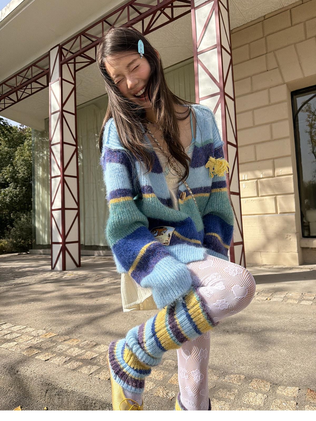 sancco house Multicolor Colorblock Striped Knitted Women&