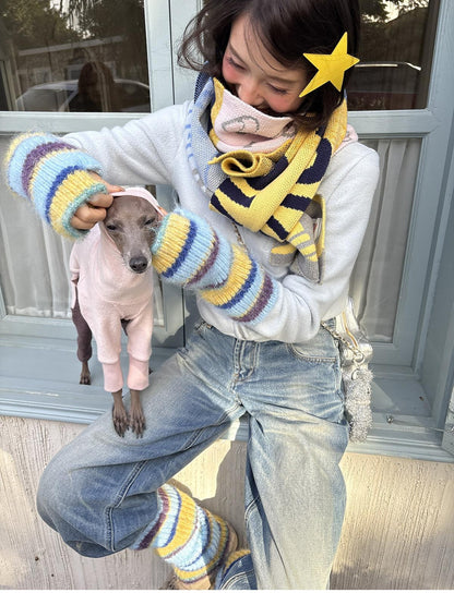 sancco house Multicolor Colorblock Striped Knitted Women&