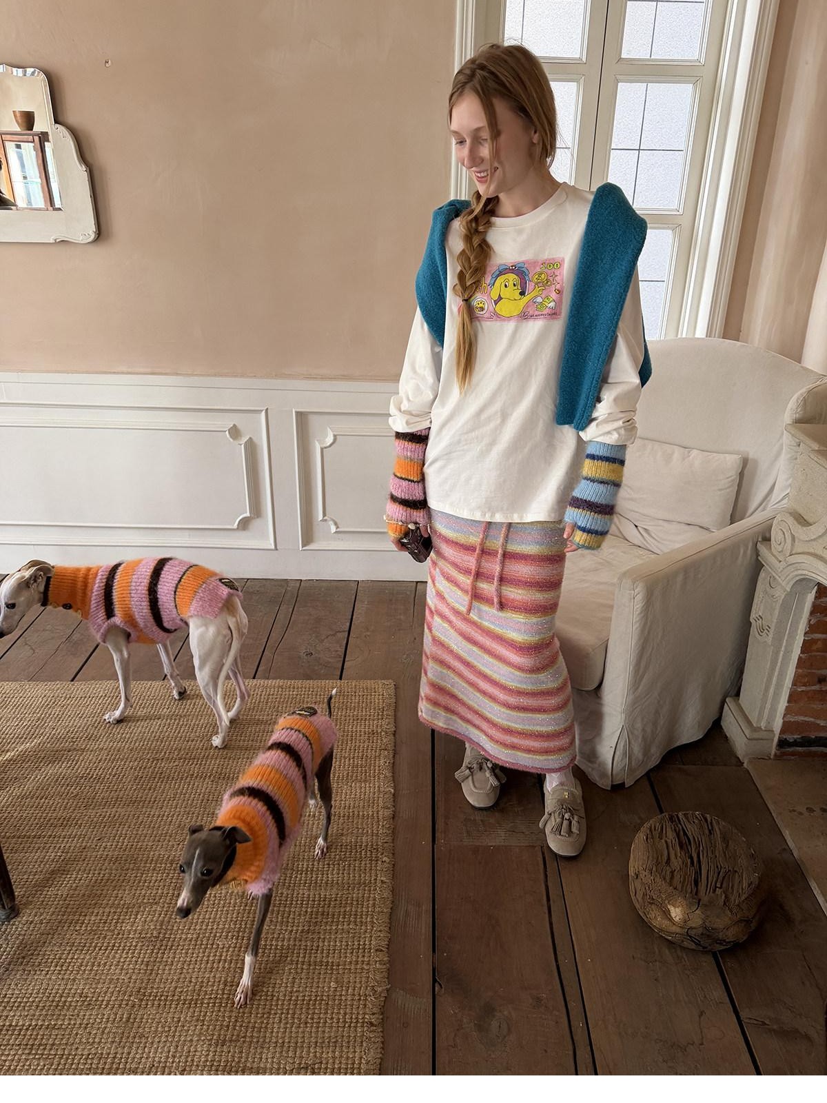 sancco house Multicolor Colorblock Striped Knitted Women&