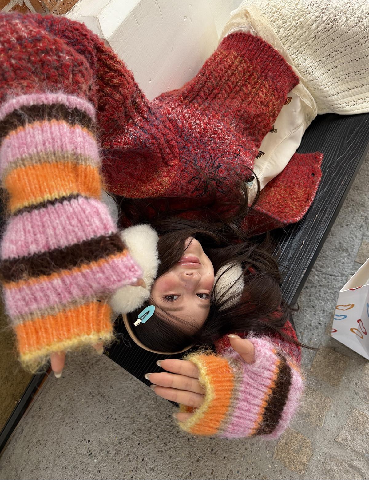sancco house Multicolor Colorblock Striped Knitted Women&