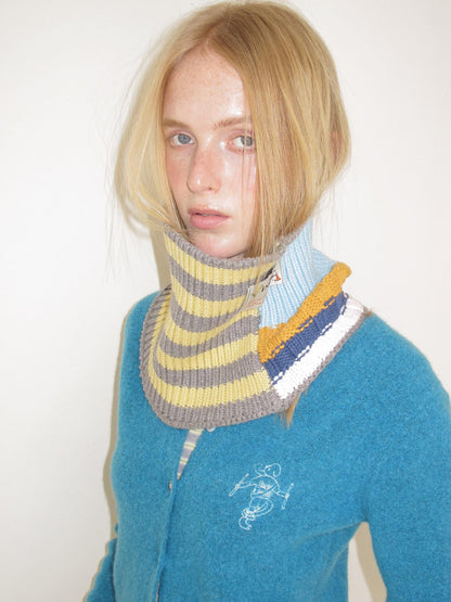 sancco house Multicolor Patchwork Striped Knit Women&