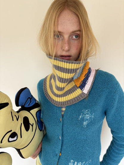 sancco house Multicolor Patchwork Striped Knit Women&