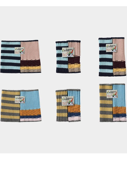 sancco house Multicolor Patchwork Striped Knit Women&