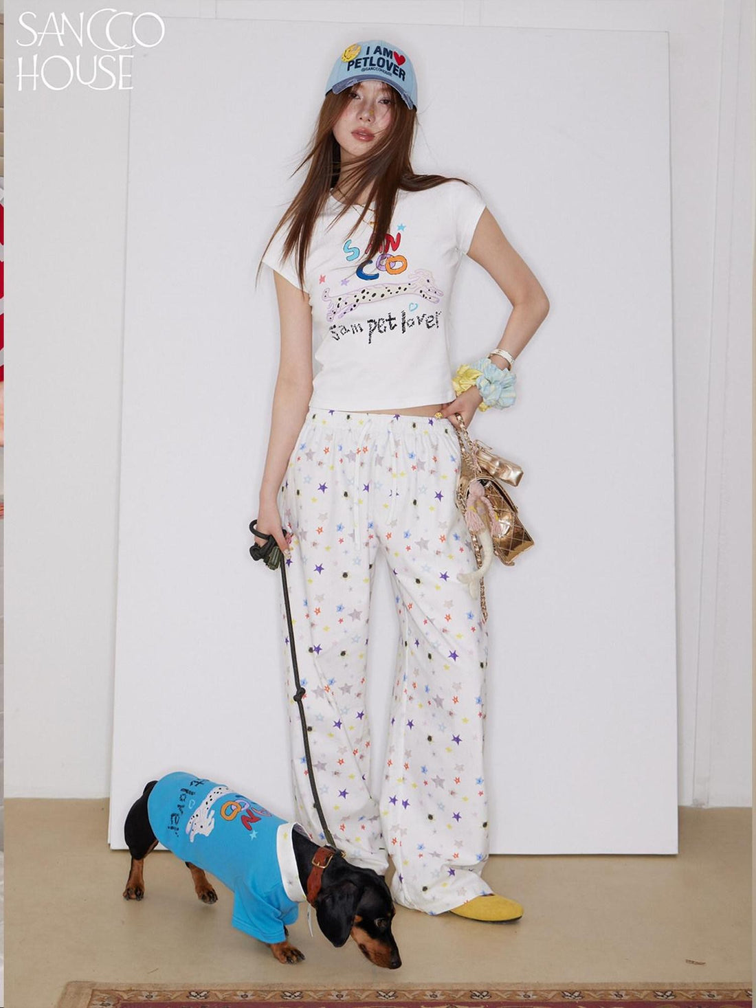 sancco house Multicolor Star Print Drawstring Waist Women&