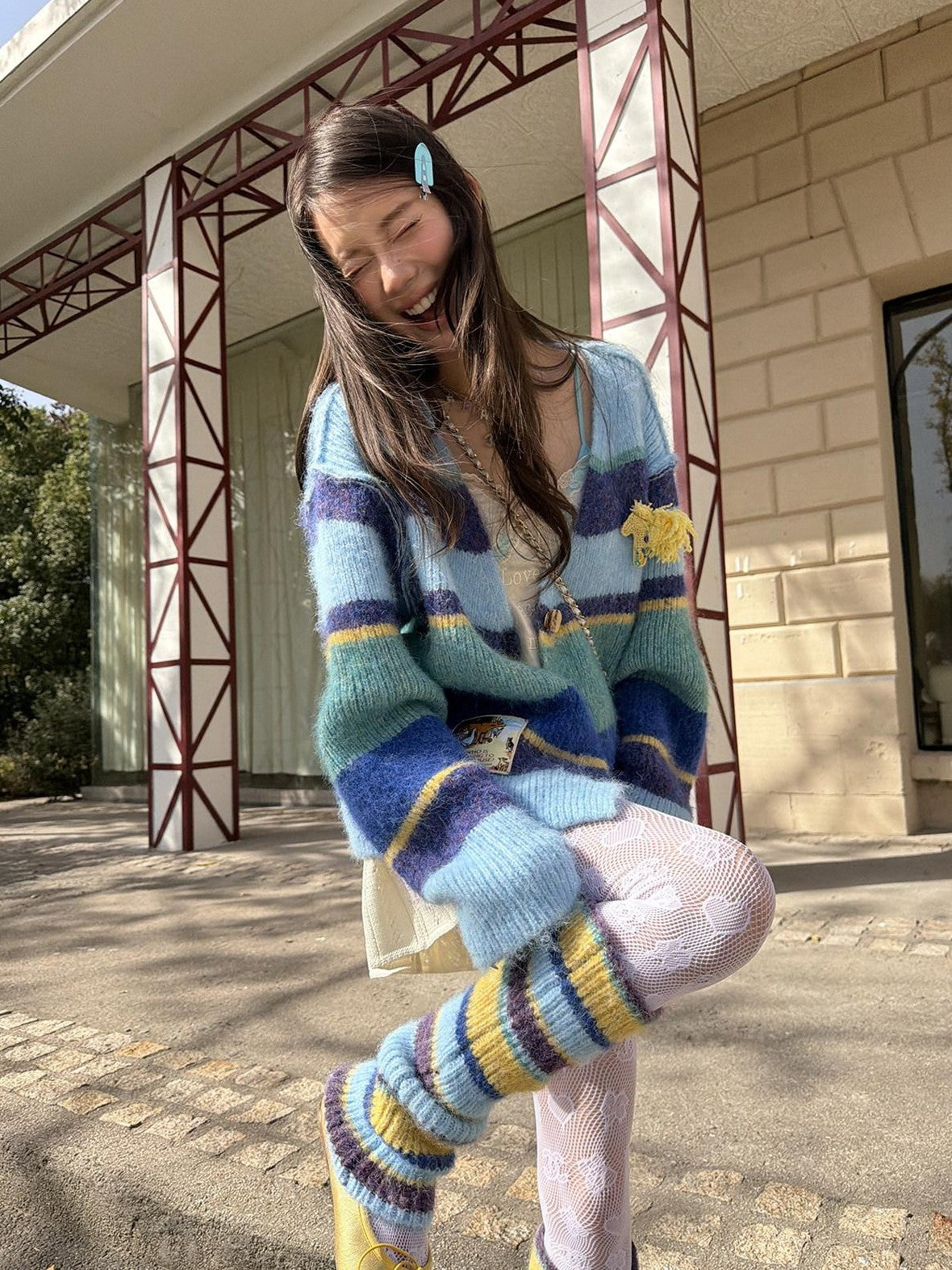 sancco house Multicolor Striped Colorblock Knitted Women&