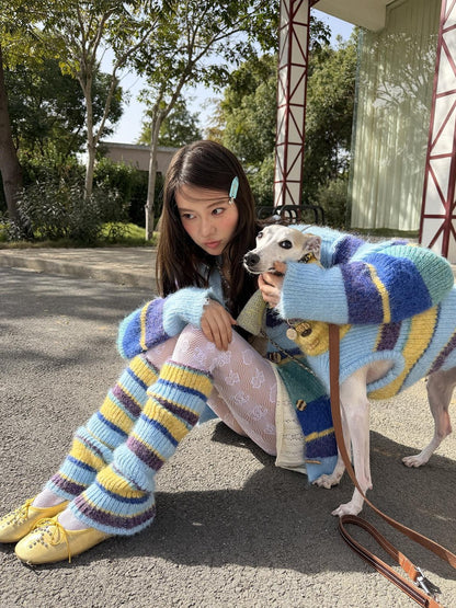sancco house Multicolor Striped Colorblock Knitted Women&