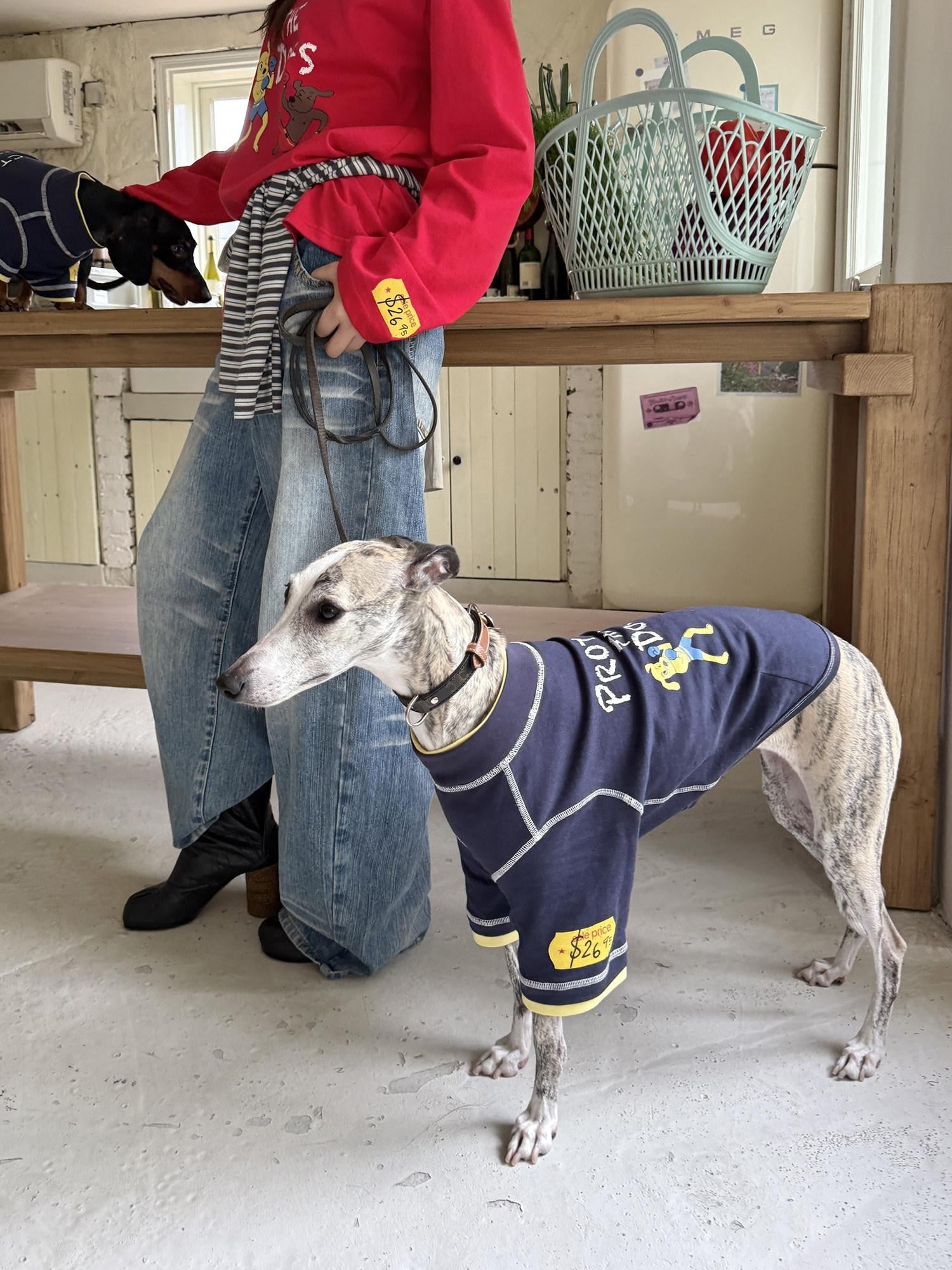 sancco house Navy Dog Print Oversized Women&