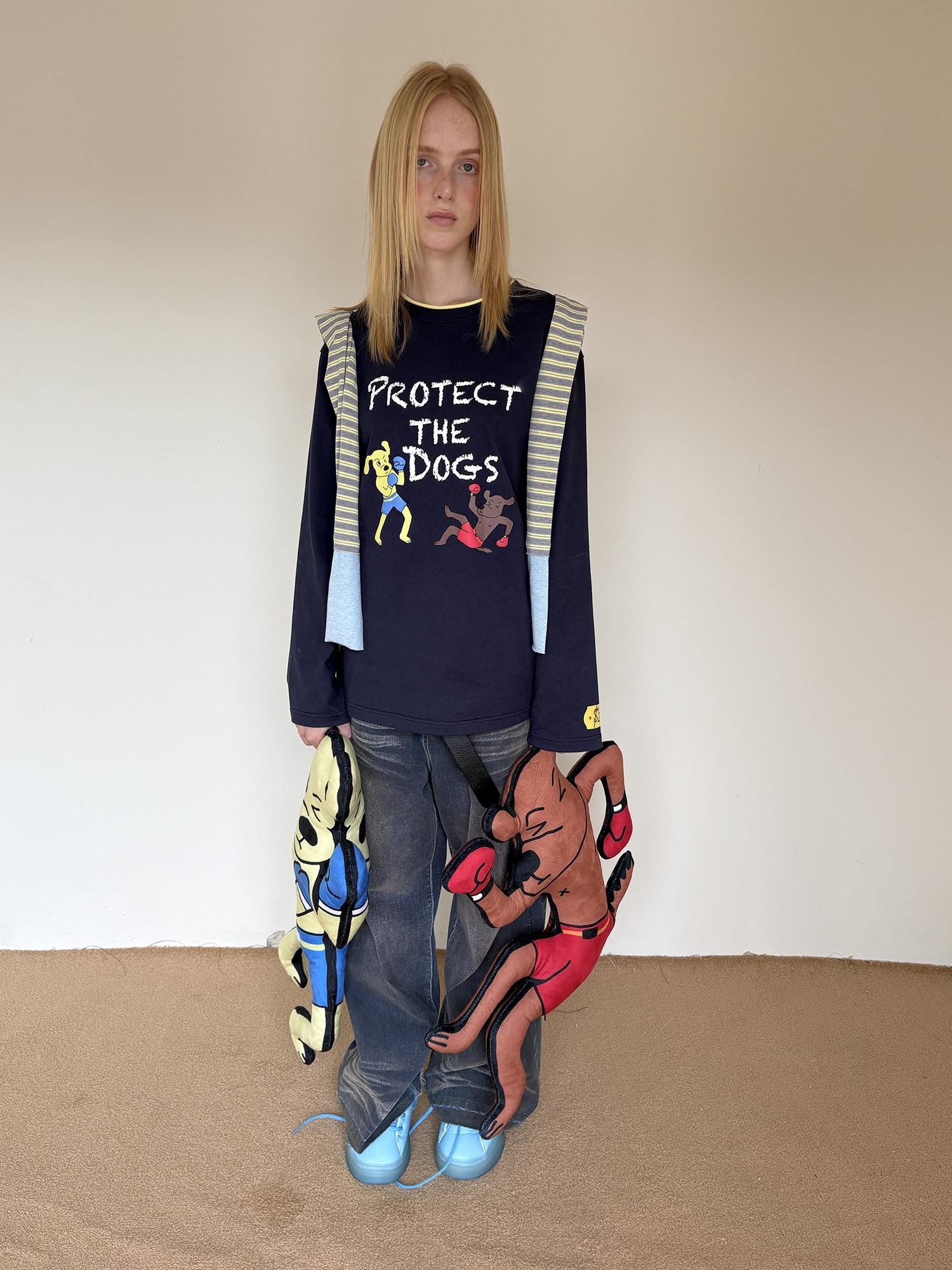 sancco house Navy Dog Print Oversized Women&