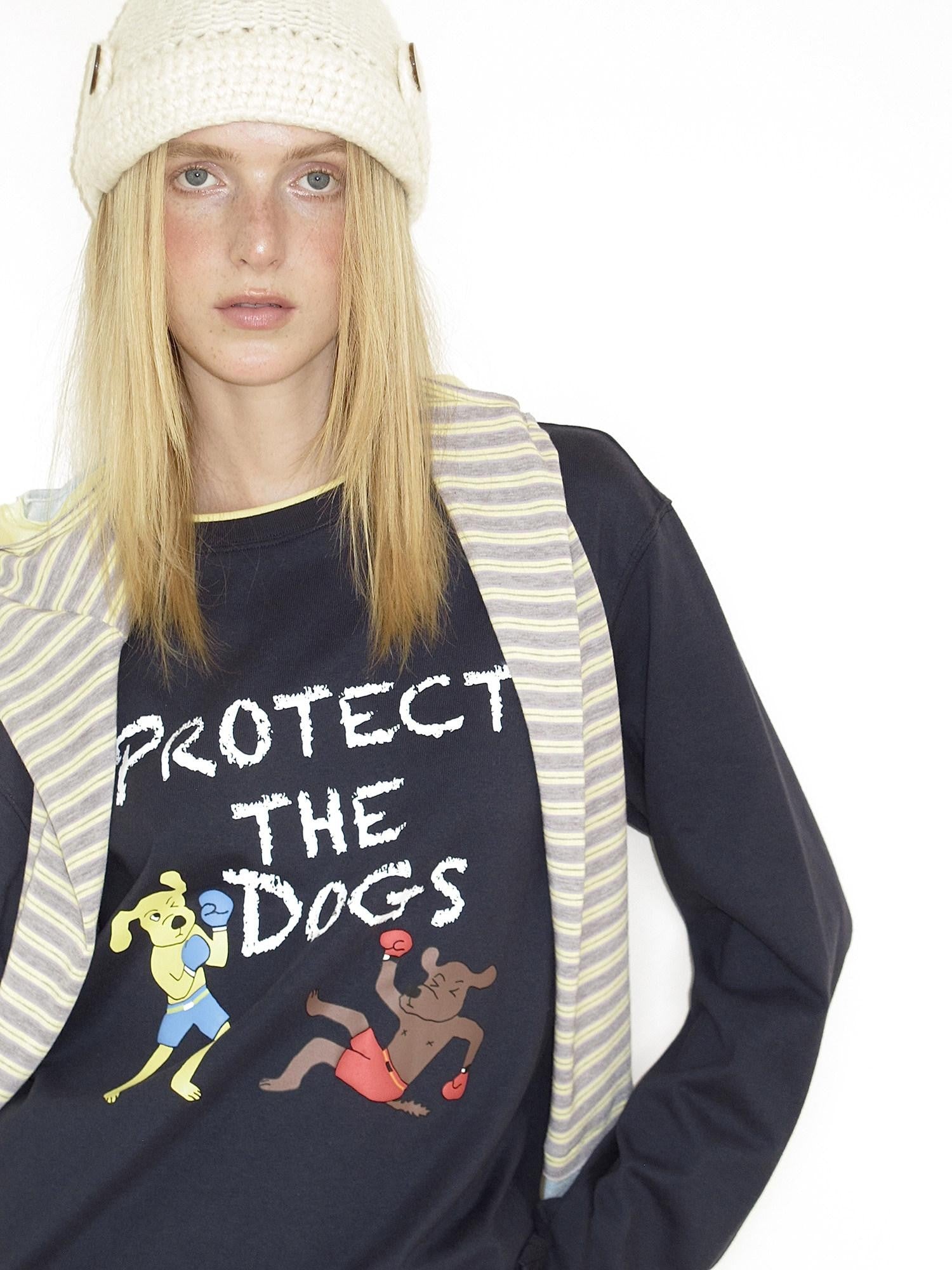 sancco house Navy Dog Print Oversized Women&