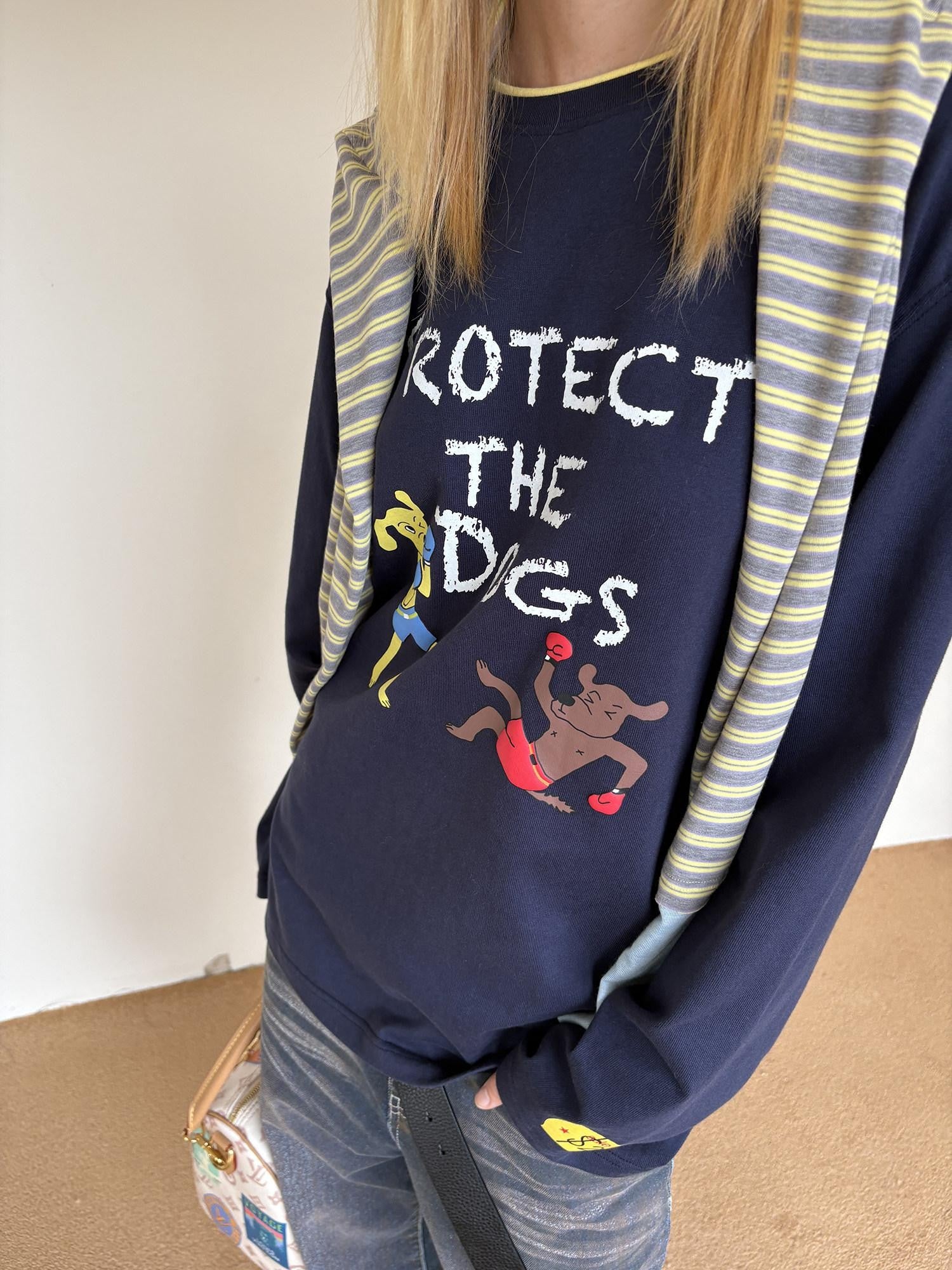 sancco house Navy Dog Print Oversized Women&