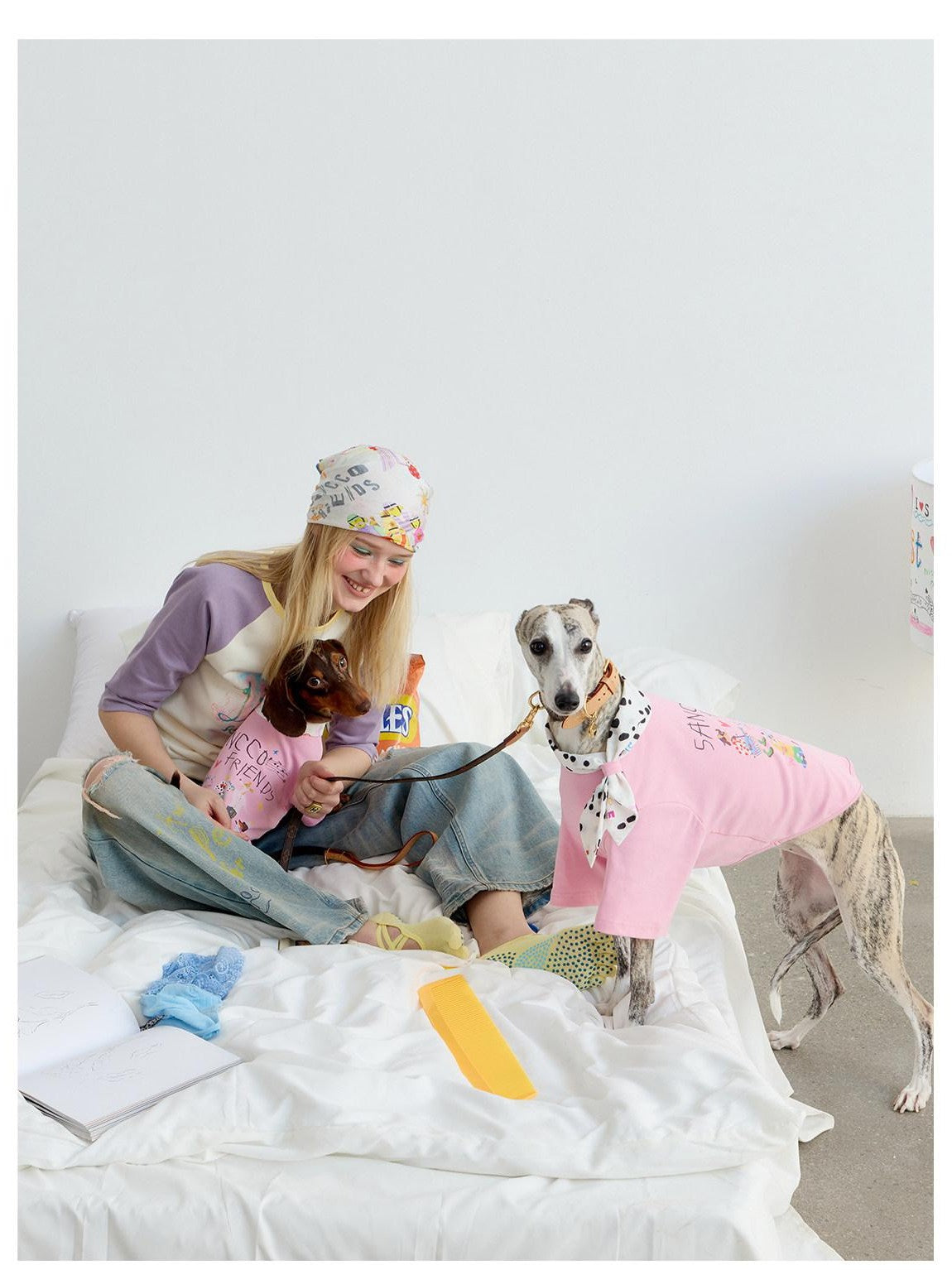 sancco house Original Circus Puppy Print Square Women&