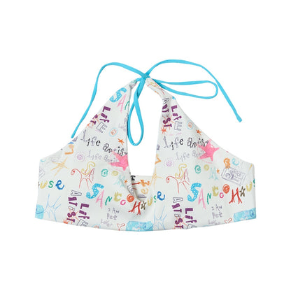 sancco_house_Painted_Graffiti_Print_Halter_Tie_V-neck_Women&