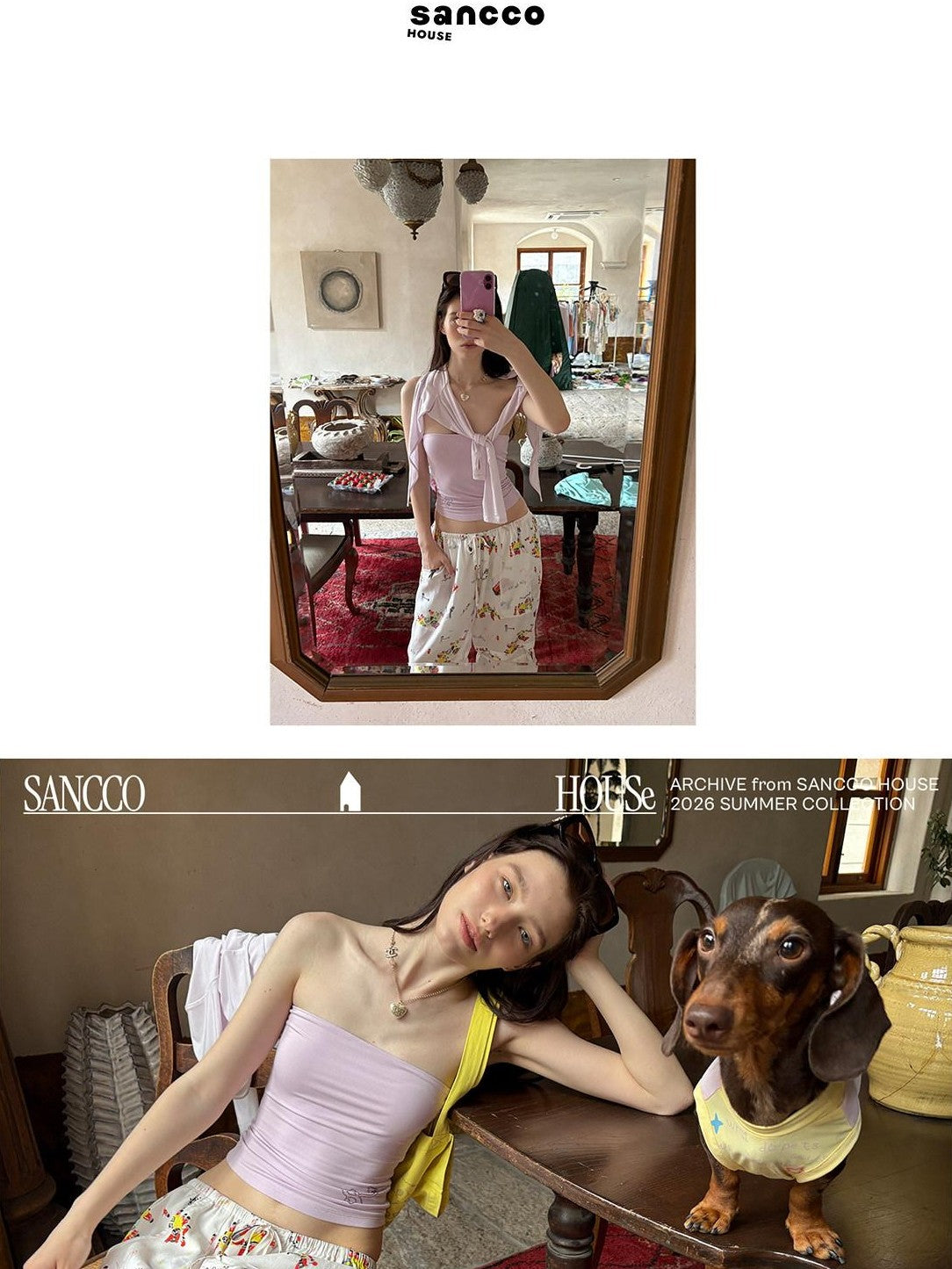sancco house Pastel Devil Rhinestone Slim Women&