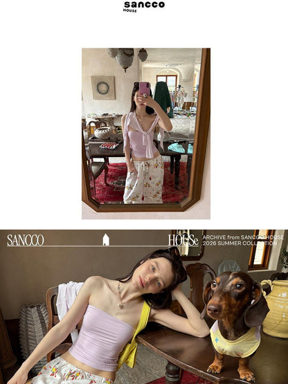 sancco house Pastel Devil Rhinestone Slim Women&