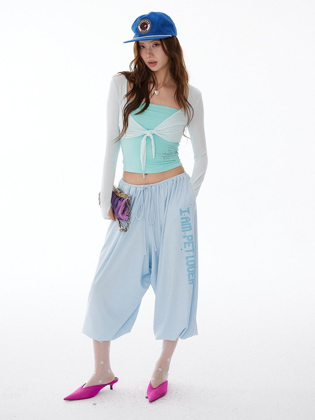 sancco house Pastel Devil Rhinestone Slim Women&
